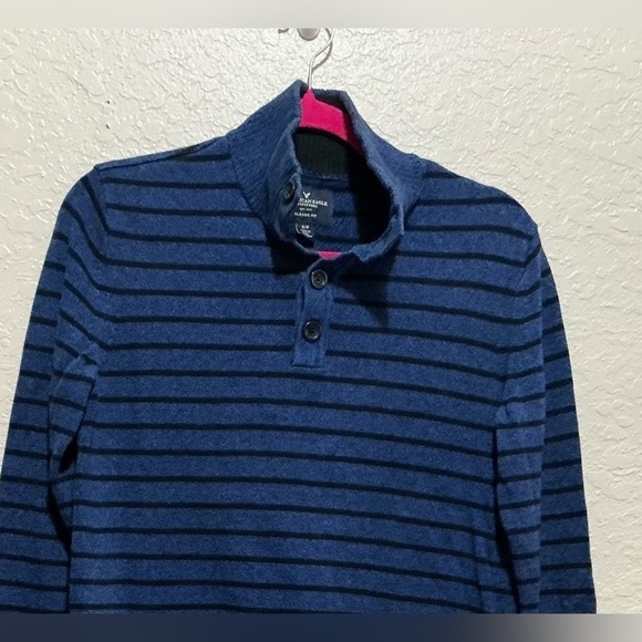 American Eagle Men's Classic Fit Polo Long Sleeve Sweater - Picture 4 of 9